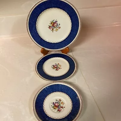 Buy 3 Vintage Melrose Grindley England  Pieces Salad Plate,dessert Plate, And Saucer • 24.02£