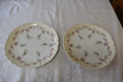 Buy Set Of 2 Beaux-Arts French China Limoges - Pretty Floral With Gold Rim • 38.42£