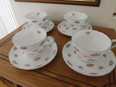 Buy 4 Charming Shelley Rosebud Pattern No. 13426 Cups And Saucers • 24£