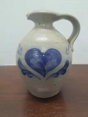 Buy Rowe Pottery Company 1993 Salt Glazed Jug With Blue Heart • 24.13£