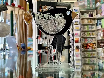 Buy Fused Glass Ornament Bird Black - Nobilé Glassware - BR-BLK-S • 28.99£