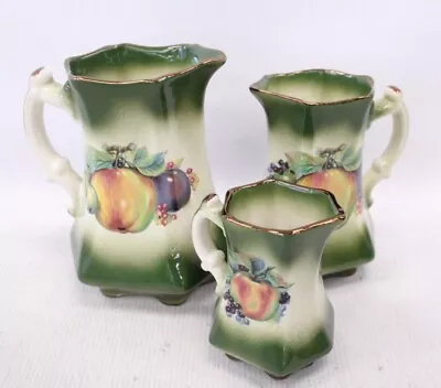 Buy 3 X MAYFAYRE Staffordshire England Pottery Mixed Sized Water Pitchers / Jugs-CA9 • 6.99£