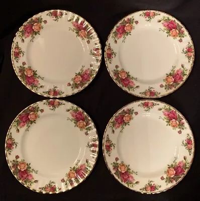 Buy 4 Vintage Royal Albert Old Country Roses 1962 Salad Plates 8 1/8 , England • 48.20£