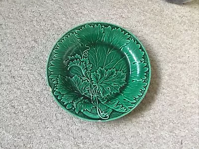 Buy 4 Antique Green Leaf Majolica Plates • 20£