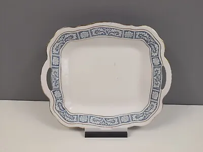 Buy Delphine China Handled Sandwich Plate - Blue Patterned Edging - 26.5 Cm • 4£