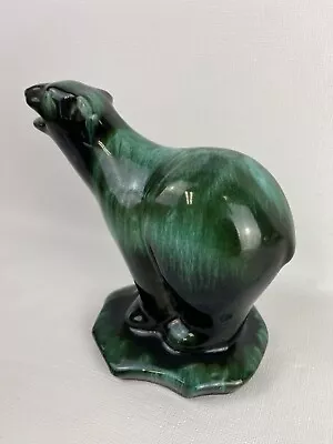 Buy Blue Mountain Pottery BMB Polar Bear Figurine Green Glaze 6  Canada Red Clay • 33.01£