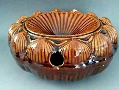 Buy Treacle Glaze Pottery Antique Spittoon With Sea Shell Decoration • 14£