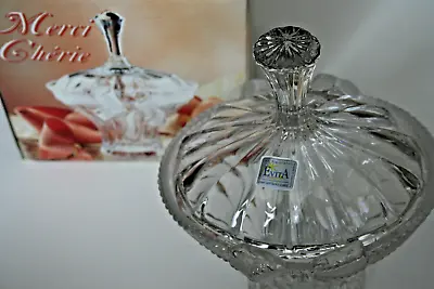 Buy 'NEW' CUT CRYSTAL CANDY BOWL 24% PBo Clear Glass Bon-Bon Jar/Sweet Jar Louis XVI • 9.99£