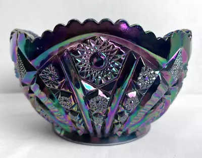 Buy Vintage Imperial Electric Purple Carnival Glass Bowl 8  Iridescent Amethyst • 47.39£