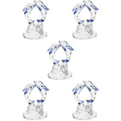 Buy Elegant Dolphin Ornament Crystal Statue Glass Animal Sculpture • 59.59£