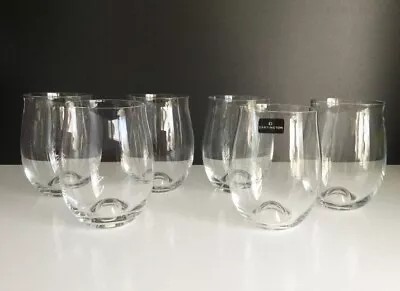 Buy 6 Dartington Crystal Universal Stemless Wine Tumbler Glasses - In FAB Cond. • 36£