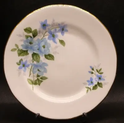 Buy Vintage Queen Anne Ridgeway Tea/Side Plate With Scalloped Edges And Blue Flowers • 18.97£