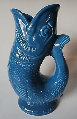 Buy Dartmouth England Devon Pottery 9.5  Blue Fish Jug Plymouth Gin Vintage • 94.60£