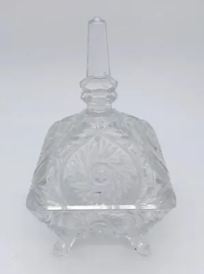 Buy Beautiful Four Sided Moulded Glass Crystal Effect Bowl - Vintage Cut Glass • 19.95£