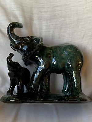 Buy Vintage Blue Mountain Pottery Elephant Figure With Calf Romar Series 1994–2004 • 129.99£