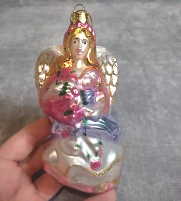 Buy VTG, BK Collectibles, Lumiere, Hand Blown, Mercury Glass, Pink Angel, Ornament • 25.92£