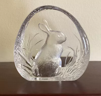 Buy Mats Jonasson Signed Rabbit Glass Paperweight - Hare Bunny • 15£