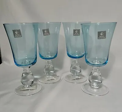 Buy Sea Blue Set Of 4 Lifestyle Essentials  By ROYAL DOULTON 16 Oz 8  Glass Goblet • 37.46£