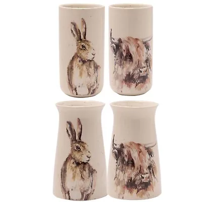 Buy Meg Hawkins Collection Ceramic Vases - Hare - Highland Cow • 16.95£