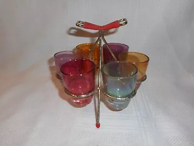 Buy Set Of 6 1960s Retro Glasses In Stand • 10£