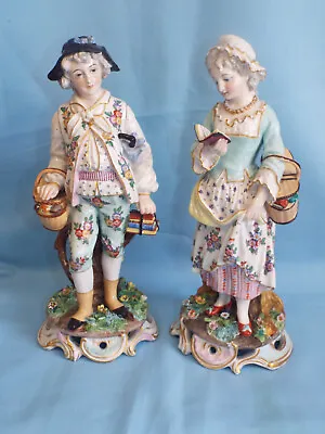 Buy Large Antique Pair Of Teichert Meissen Figurines. • 195£