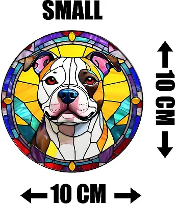 Buy Staffordshire Bull Terrier Dog Stained Glass Effect Static Cling Window Sticker • 3.49£