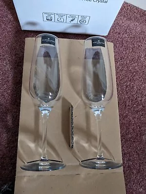 Buy Pair 2 Dartington Crystal Vineyard Champagne Flute Glasses Prosecco Summer BNIB • 15£