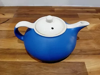 Buy Vintage Art Deco Devon Ware Devonmoor  Large Teapot 0.7l - Plain Blue And White  • 23£