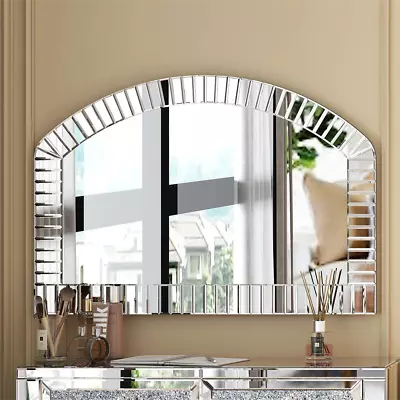 Buy Extra Large Mirrored Pleated Edge Arched Wall Mirror Decorative Venetian Mirrors • 149.91£