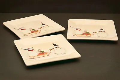Buy Oneida Snowmates Snowman 8  Plates Set Of 3 Luncheon Salad Dessert • 14.43£