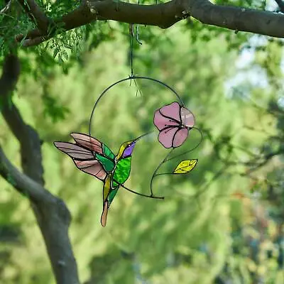 Buy Cute Sun Catcher Stained Bird Pendant Hummingbird Window Glass Hanging Ornament • 6.82£