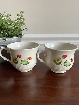 Buy Antique James Kent - Old Foley Staffordshire Strawberry  Tea Cups Set Of 2 • 15.17£