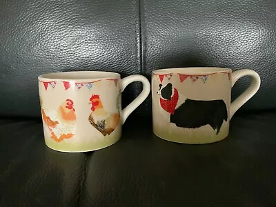 Buy Pair Laura Ashley Mug Farmhouse Chicken & Dog Cup Coffee Tea Ceramic Tableware • 10.50£