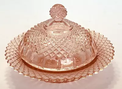 Buy Anchor Hocking MISS AMERICA Pink Depression Covered Butter Dish Dome Lid Antique • 322.59£