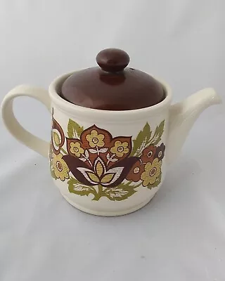Buy Retro Sadler Teapot Brown Floral Design 60's/70's • 12.99£