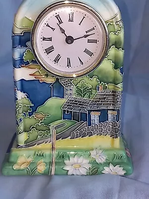 Buy Old Tupton Ware Clock. Red Rose. 17cm Tall. Working.Beautiful Village/Lake • 29£