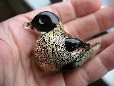 Buy Isle Of Wight Studio Glass Gold Black Azurene Duck Bird Vintage Michael Harris • 14.99£