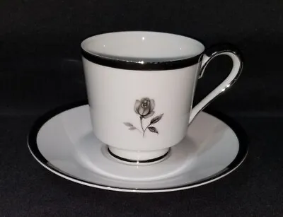 Buy Rosemont Empress Footed Cup (s) & Saucer (s) 121 Gray Rose Platinum 6 Sets Avail • 6.65£