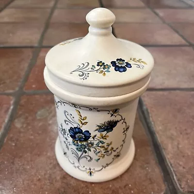 Buy Purbeck Ceramics Blue And White Storage Jar, Pot With Lid In Blue & White Floral • 6.99£