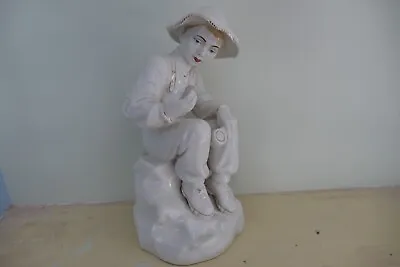 Buy East European White Pottery Mountaineering Archaeologist 31 Cm High Boy Figurine • 140£