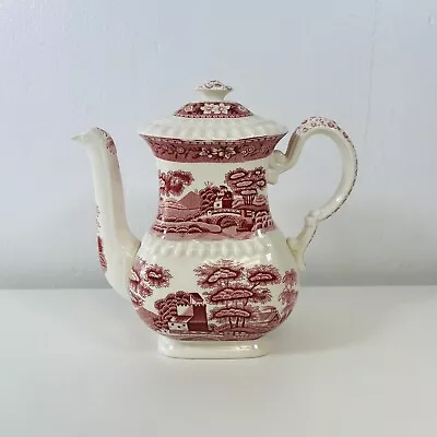 Buy Vintage Copeland SPODE Pink TOWER Coffee Pot With Lid England Old Mark Red • 49.95£