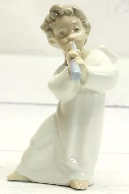 Buy Lladro Angel With Flute Cherub / Angel Playing Horn Flute 6  Tall Figurine • 31.30£