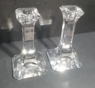 Buy Orrefors Swedish Crystal Glass Candle Stands / Candlesticks, Set Of 2 • 120.64£