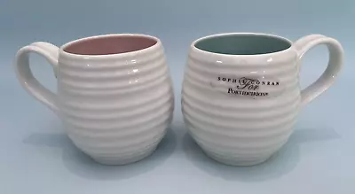 Buy Portmeirion Sophie Conran Honeypot Mugs X 2 - Pink & Turquoise Blue • 19.99£