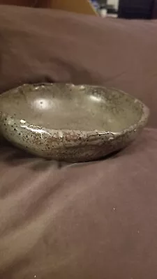 Buy Hand Crafted Pottery Short Bowl Grey Brown Unknown Artist • 14.41£