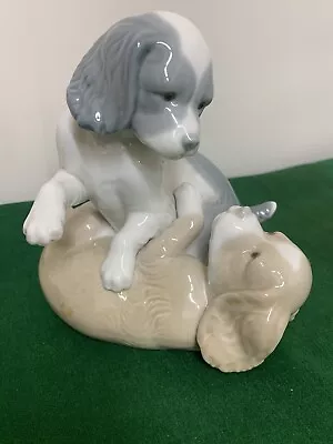 Buy Vintage NAO LLADRO DAISA Dogs Playing - Hand Made In Spain - 1983 • 10£
