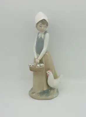 Buy NAO By Lladro Figurine Spanish Lady With Basket And Chicken Hand Made Daisa • 39.38£