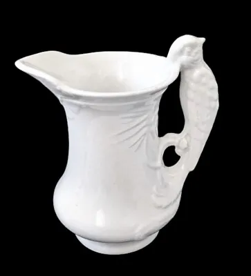 Buy Rare Art Deco White Burleigh Ironstone Pitcher Jug With Parrot Handle 20cm H • 16.99£