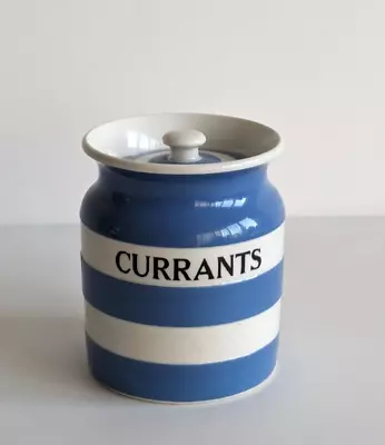 Buy Vintage T G Green Cornishware Currants Storage Jar 16cm X 10cm Black Shield • 34.99£
