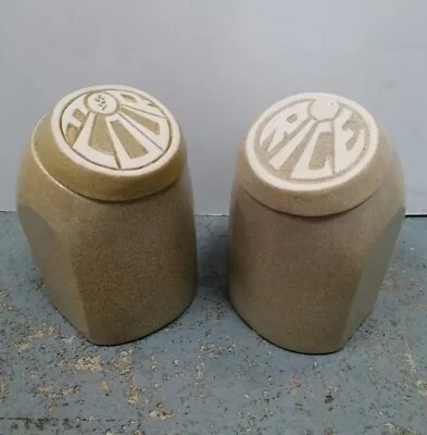 Buy Vintage Pair Lidded Jar Pot Honiton Studio Pottery Devon Mid Century Modern  • 22£